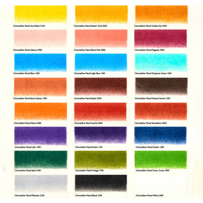 Derwent Chromaflow Pencils - Set of 24 - FREE Set of 2 Blender Pens