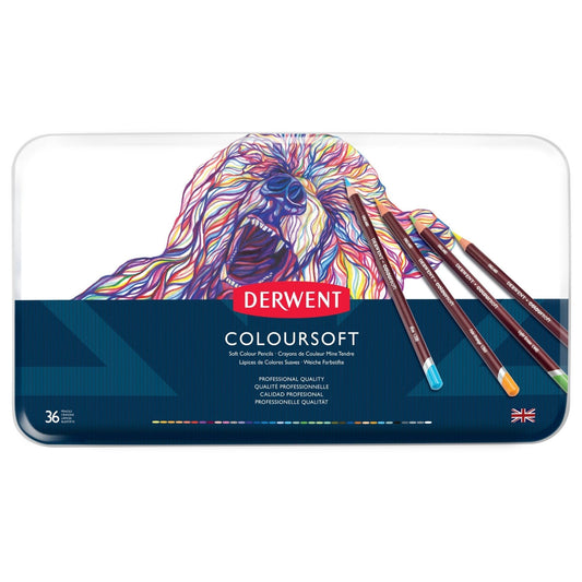 Derwent Coloursoft Pencils Tin - Set of 36