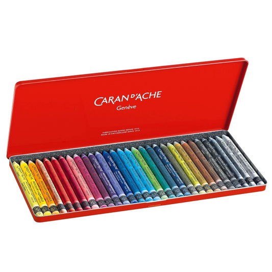 Caran d'Ache Neocolor II Aquarelle - Water Soluble Wax Pastels - Set of 30